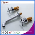 Wall Mounted Brass Basin Mixer Taps with Double Cross Handle